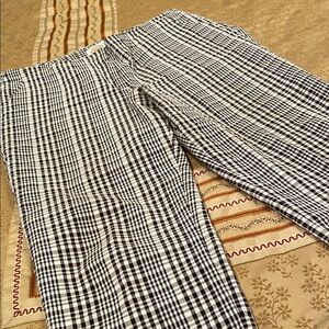 Talbots Black and White Checkered cropped pants, cotton blend, 14